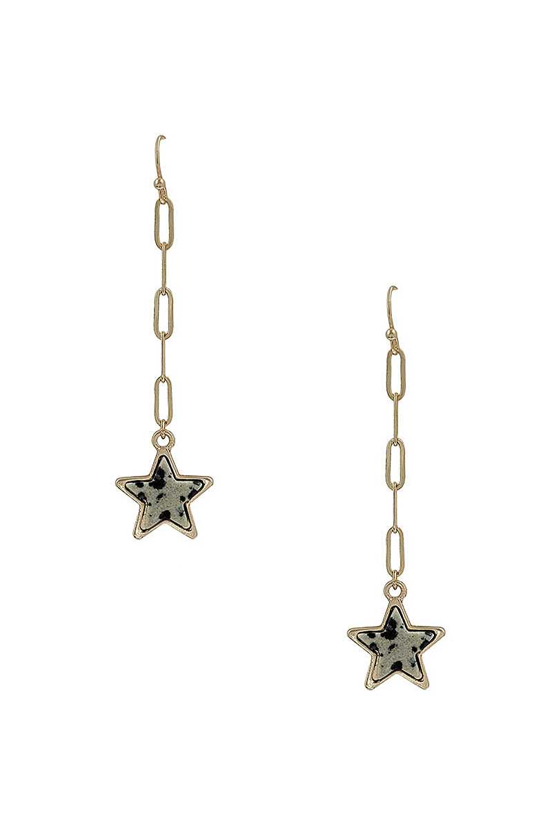 Chain Link Marble Star Earring