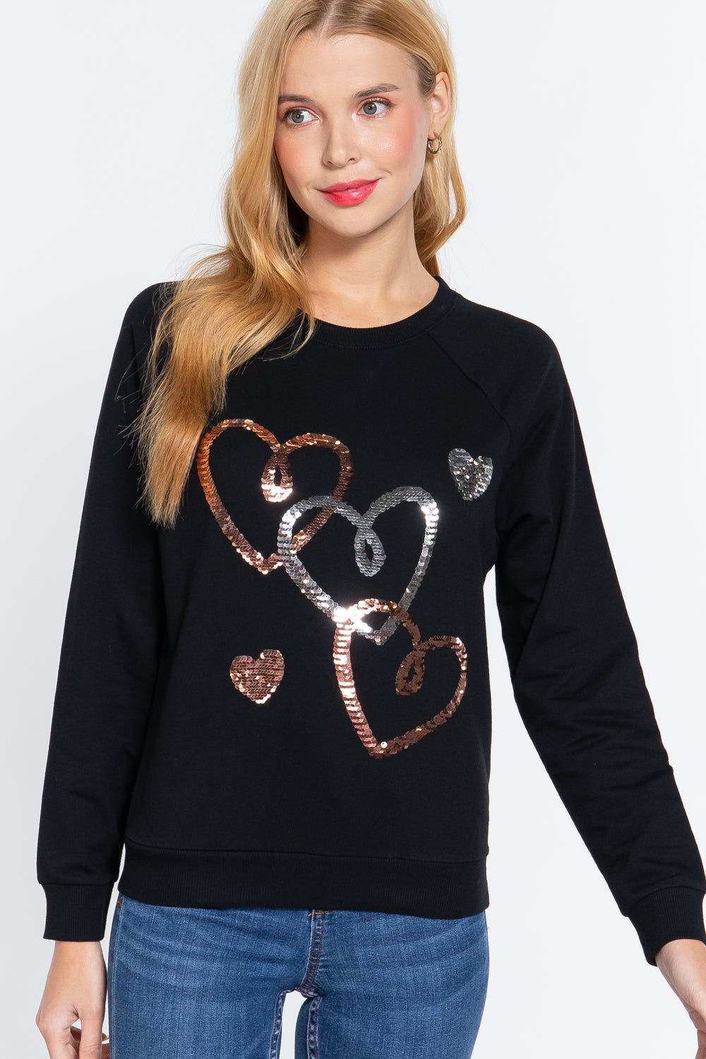 Sequins French Terry Pullover Top