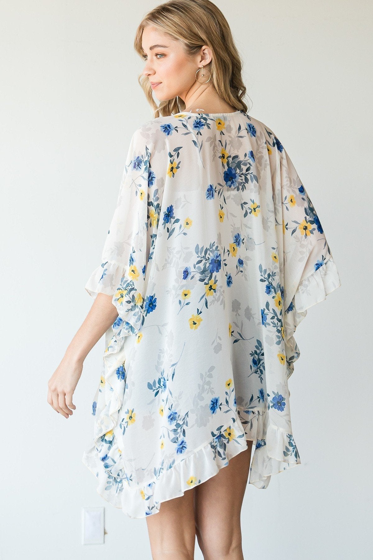 Ruffle Trim Lightweight Kimono