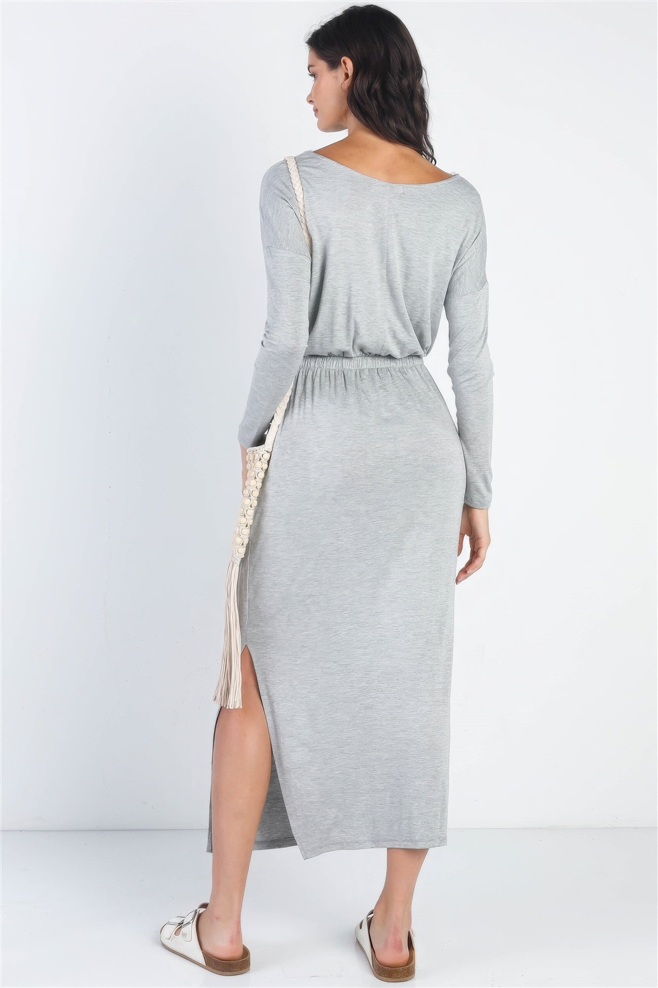 Midi Sleeve Basic Maxi Dress