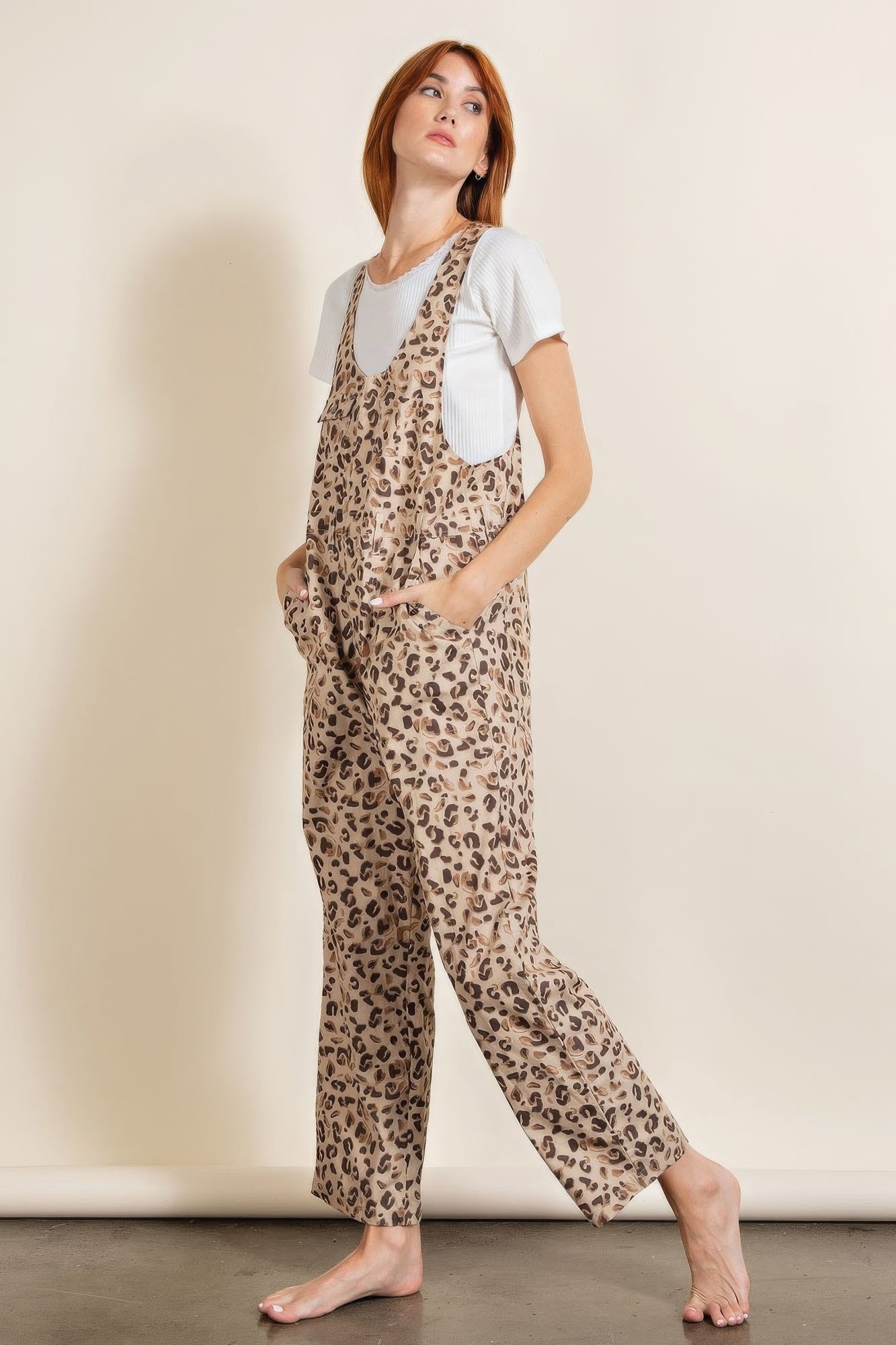 Animal/leopard Printed Jumpsuit