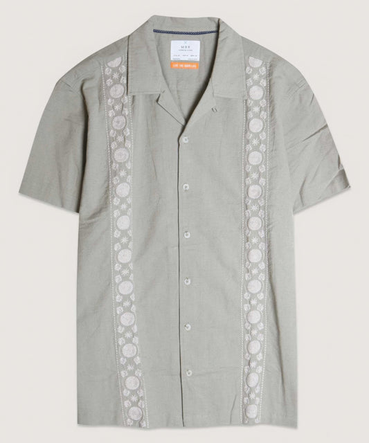 Embroidered Panels Camp Shirt